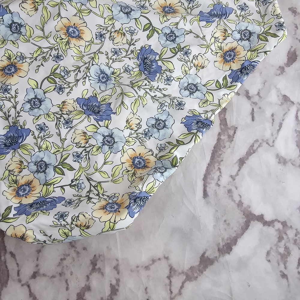 J Crew Swim Bottom Blue High Rise Cut Bikini Knot Tie Waist Floral Vines BF204 - Picture 7 of 11